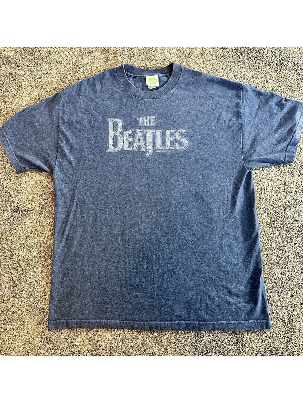 Vintage Beatles T Shirt Mens XL Short Sleeve Heather Blue Logo 2003 Band Y2K
